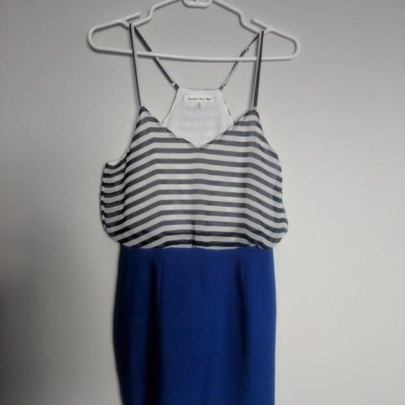 JusFab/Double Zero Stripe Blouson Dress- Size S - Picture 3 of 8